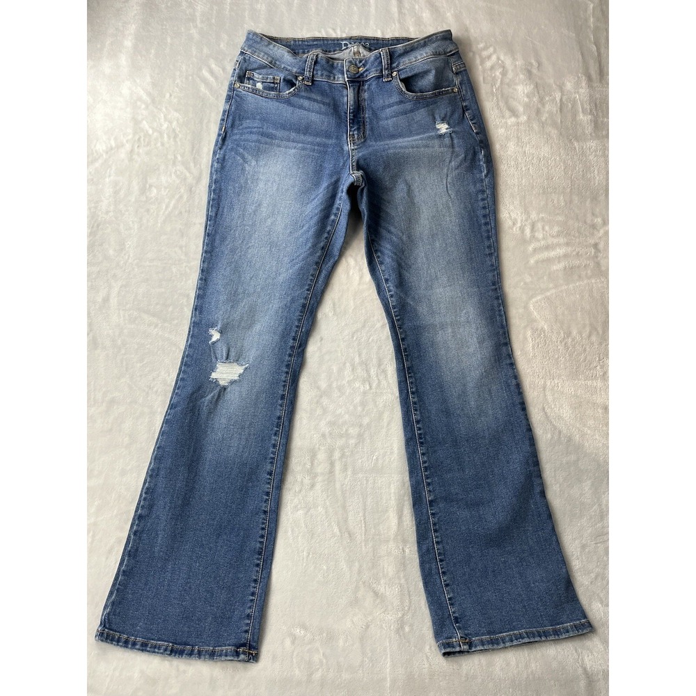 R1893 Women's Denim Bootcut Stretch Distressed Blue Light Wash Jeans Size 10